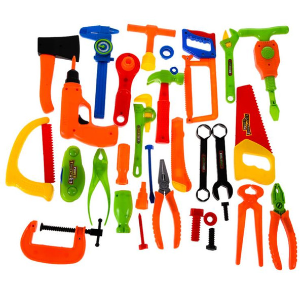 Baby Kids Toys Tools 34PCS Repair Toy Tools Plastic Fancy Dress Pretend Play and Dress-up Educational Learning Toys For Children
