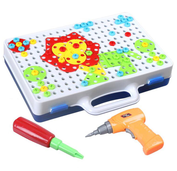Portable Toolbox Kids Tools Electric Drill Screws Toys For Children Toddler Boys 3 Years Old Up Develop Fine Motor Skills