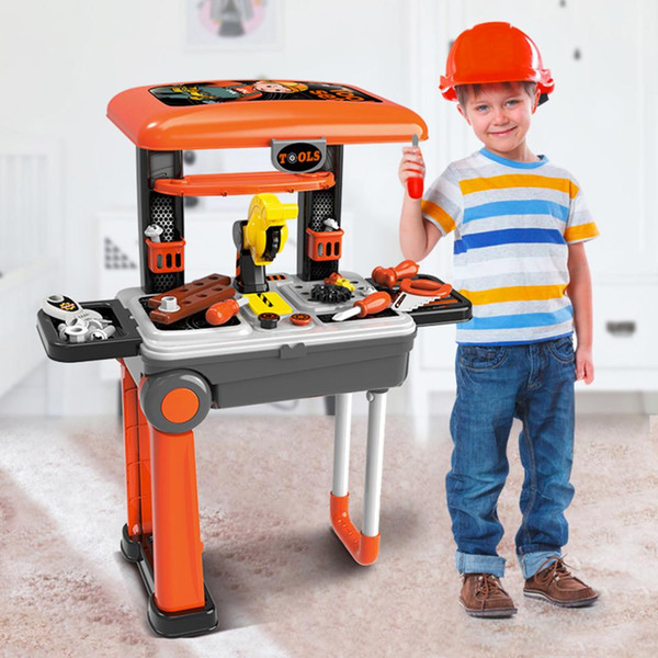 Children Repair Tool Toys Set ABS Workshop Playset Kids Parents Interactive Educational Gift Toys For Kid -Orange