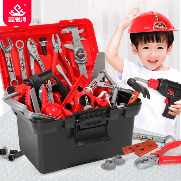 Children's Toolbox Set Simulation Repair Tools Ax Carpentry Drill Screwdriver Repair Kit House play Puzzle Boys Toy Set for kids