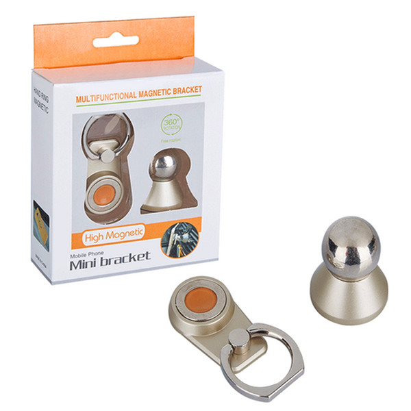 2 in 1 Metal Car Finger Ring Strong Magnetic Magnet 360 Rotating Universal Car Use Phone Holder GPS Mount Desk Stand