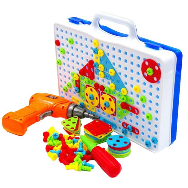 wholesale Durable Kids Tool Set with Electronic Cordless Drill and 237 Pretend Play Construction Accessories