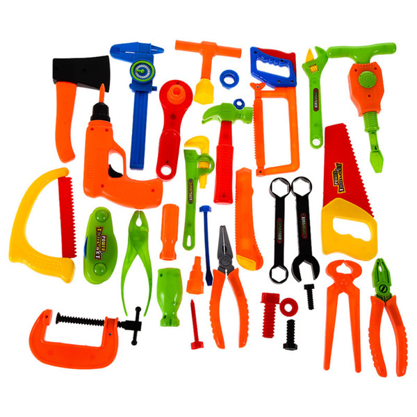 Baby Kids Toys Tools 34PCS Repair Toy Tools Plastic Fancy Dress Instruments Toy Kit Tools Educational Learning Toys For Children
