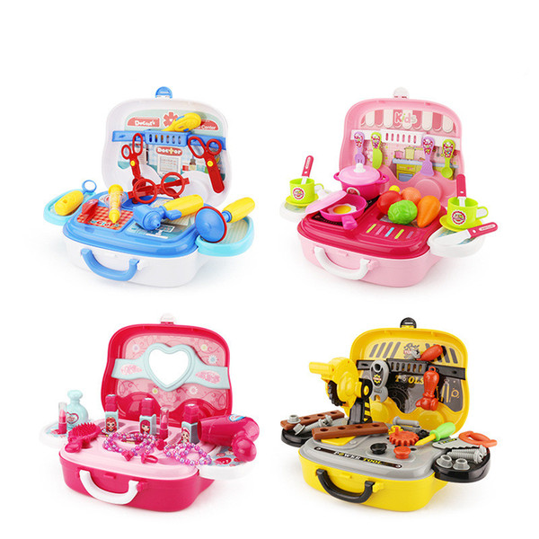 Kids Simulation Doctor Medicine Box Pretend Play Toy Plastic Puzzle Children Suitcase Set Unisex Makeup Kitchen Toys Sets