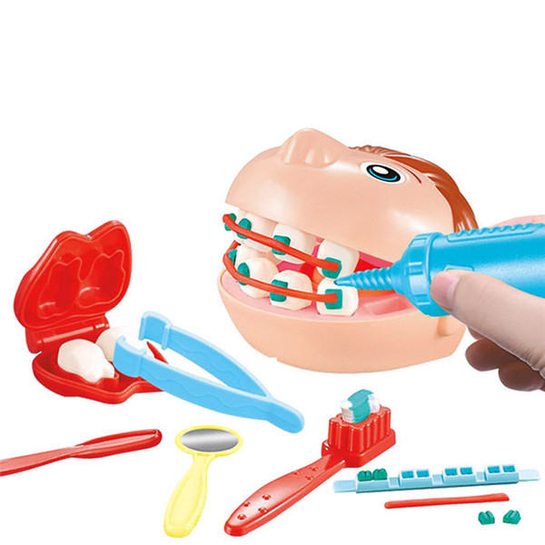 Funny 3D Color Clay Mold Toys Plasticine Modeling Tool Kit for Children Dental Doctor Role Playing Educational Toys