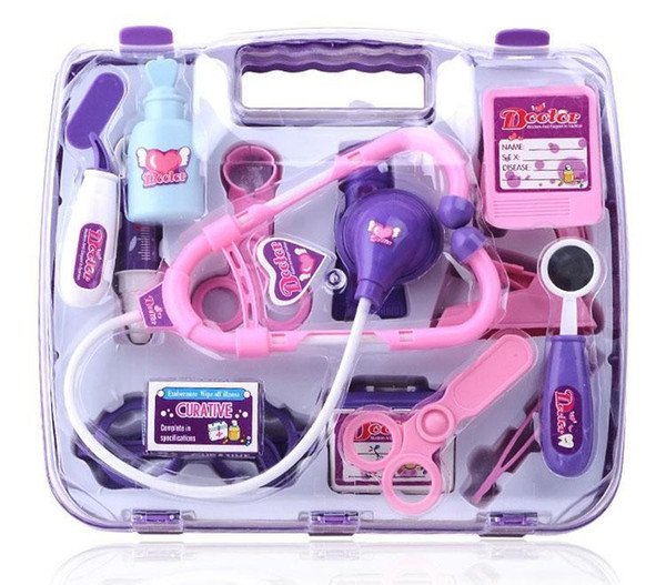 Play house toy 14pcs/set Child Kids Simulation Doctor Play Set Nurse Medicine plastic Box Pretend Play Classic Toys baby gift