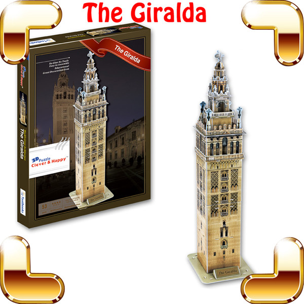 New Coming Gift Giralda Tower 3D Puzzle Building Tower Model Paper Puzzle Office Decoration DIY Toy For Family Game PUZ EPS Toys