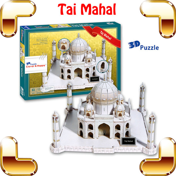 New Year Gift Tai Mahal 3D Puzzles Model Building Indian Historic Site DIY Education Toys Puzzle Game House Decoration