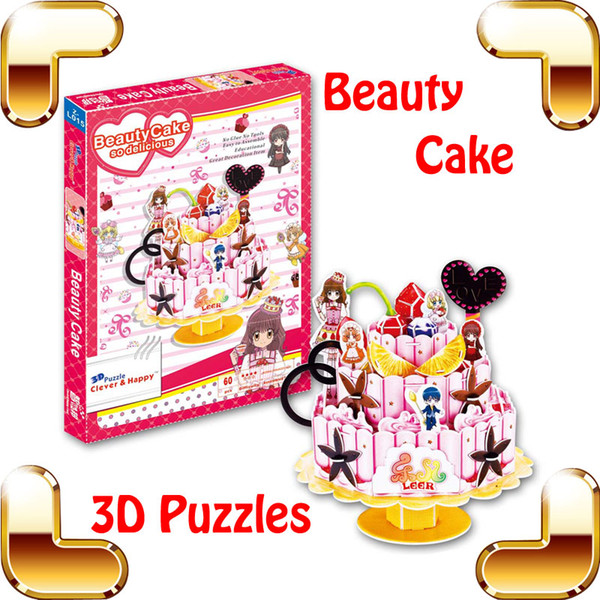 New Arrival Gift LEER Beauty Cake 3D Anime Puzzles Japan Manga Model Girls Easy Assemble DIY Toys Collection Comic Fans Favour Present