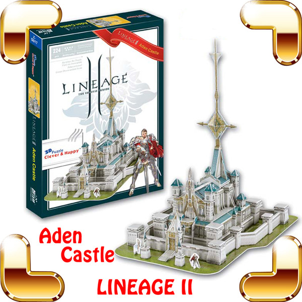 New Arrival Gift Lineage 2 Online Game Aden Castle 3D Model Building Puzzle PC Game Structure Collection DIY Built Fun Smart Toy