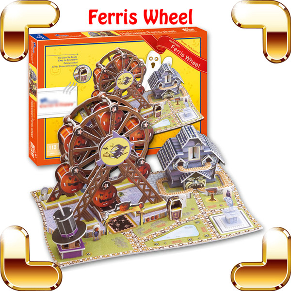 New Year Gift Ferris Wheel 3D Model Building Puzzle Creative Logical Toy Family DIY Handwork PCS Imagination Training