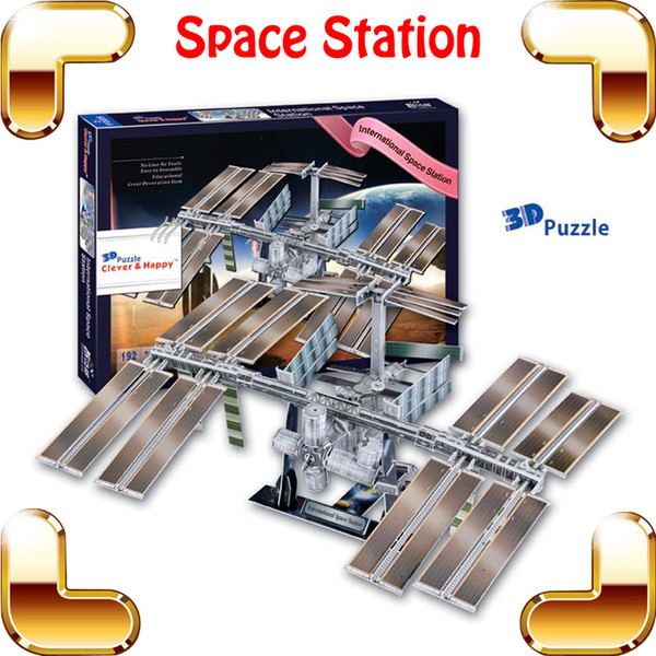 New DIY Gift International Space Station 3D Model Astronomy Puzzle Model Satellite Universe Equipment Education Puzzle Toy