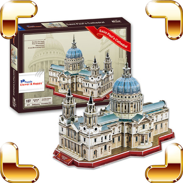 New Year Gift England Saint Paul's Cathedral Church 3D Puzzle Building Construction Paper Board Model Toy DIY Collection