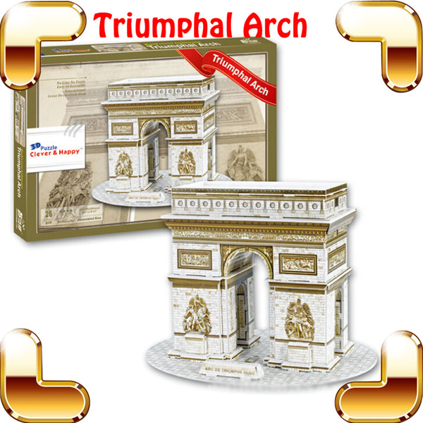 New Year Gift French Triumphal Arch 3D Puzzle France Arch Puzzle Door Building Model Home Decoration Easy DIY Install Toys