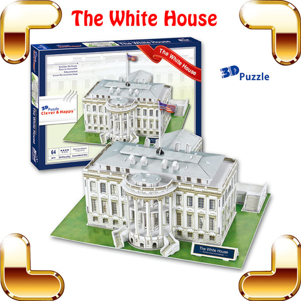 New Year Gift White House 3D Puzzle American Building Model Puzzle IQ Toys Game DIY Education Delicate Home Decoration