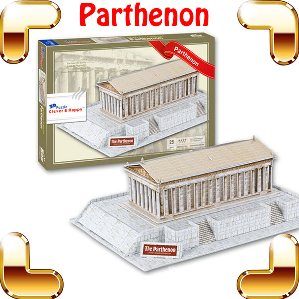 New DIY Gift Athens Parthenon 3D Puzzle Temple Puzzle Greece Famous Building Structure Brain Game DIY Toy Kids & Adult