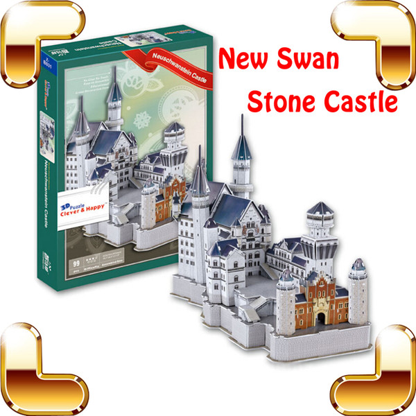 New Year Gift Neuschwanstein Castle 3D Puzzle Model Architecture Paper Puzzle DIY Intelligence Toy Cubic Building Puzzle Toys