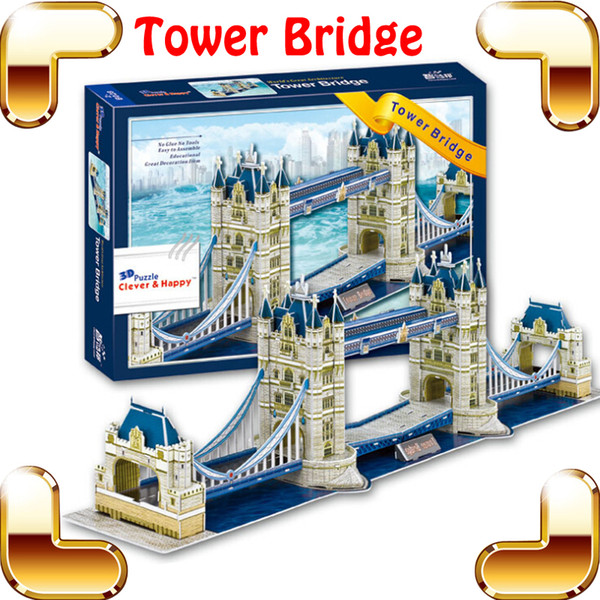 New Year Gift London Tower Bridge 3D Puzzle British Building Model Adult Puzzle Toy PUZ Brain Game Paper DIY Decoration Toys