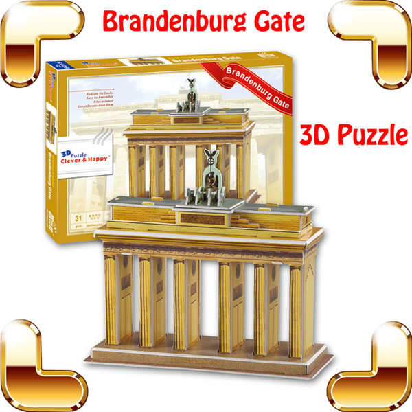 New Year Gift Brandenburg Gate 3D Puzzle Model Building Berlin History Gate DIY Toys Game Paper Puzzle Home Decoration Present