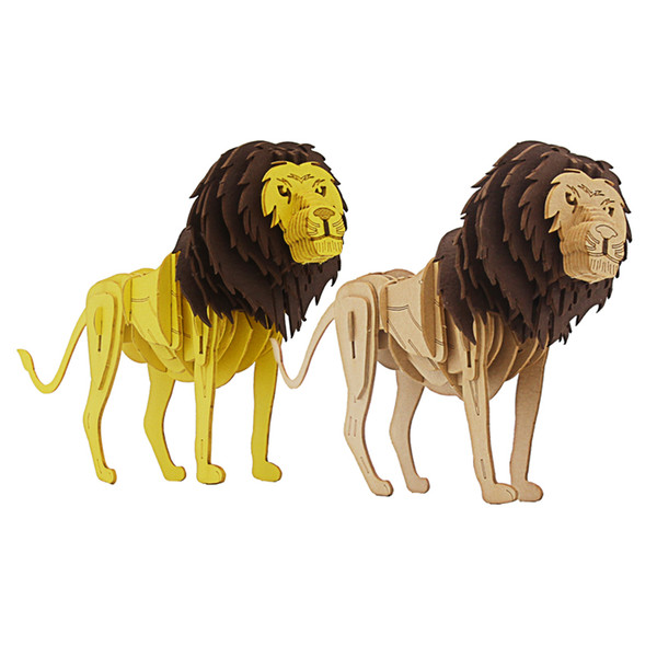 cardboard oem wholesale paper educational toy diy cartoon custom design lion mini 3d puzzle animal japan manufacturers factory price