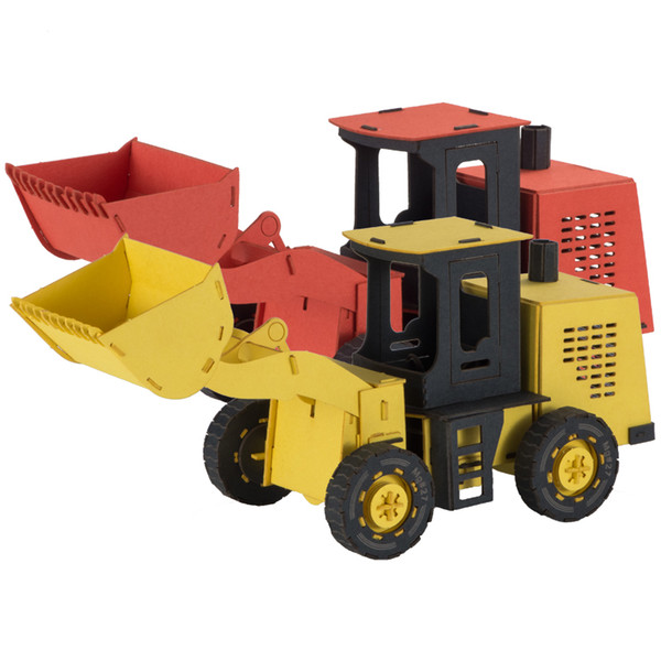 discount sale cartoon educational diy kids construction vehicles forklift mini paper toy best 3d puzzles for preschoolers wholesale oem