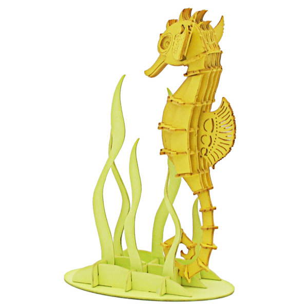 promotional educational cartoon diy toy model seahorse animal colorful 3d puzzle sale wholesale price oem custom