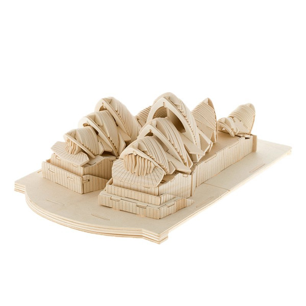 The simulation model of 3D assembled wooden puzzle DIY for students children's educational toys 3D wooden puzzle toy-Sydney Opera House