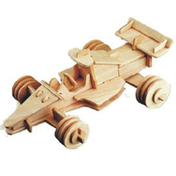 The simulation model of 3D assembled wooden puzzle DIY for students children's educational toys 3D wooden puzzle toy-Formula car