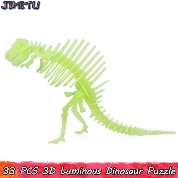 3D Luminous Dinosaur Model Puzzle Toys for Children Interactive Educational Jigsaw Toy Fantastic Gifts Shine Home Party Decorations