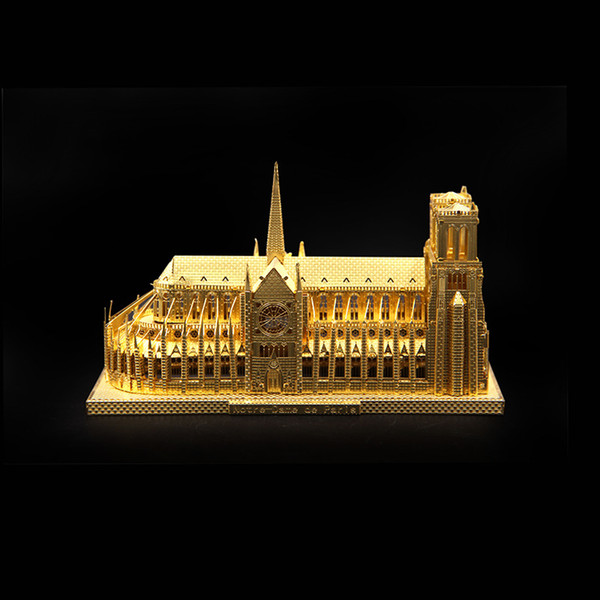 Microworld Models Notre dame cathedral Paris DIY 3D Metal Puzzel Toy Kit Toys for adult Gift