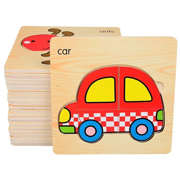 Hot Cute Animal Alphabet Jigsaw traffic Baby Intelligence Cartoon For Children