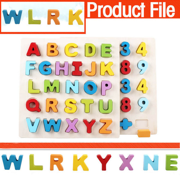 Alphanumeric Jigsaw Board Kid Early educational toys baby boys girls hand grasp wooden puzzle toy education child wood jigsaw toy