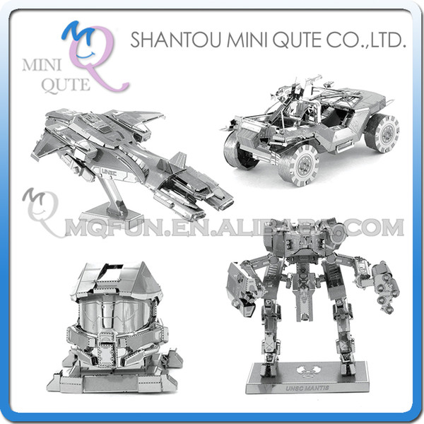 DHL Free Shipping Piece Fun 3D Metal Puzzle game building halo UNSC WARTHOG MANTIS PELICAN Adult DIY model boy education educational toy