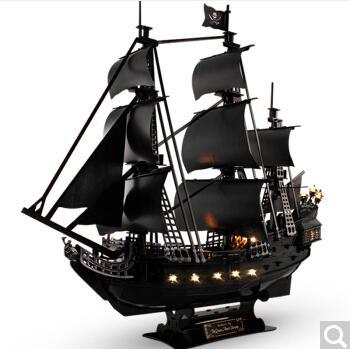 Jigsaw puzzle 3d jigsaw puzzle DIY jigsaw puzzle building blocks children's toy ship queen revenge - L520h lights