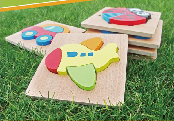 Baby Learning Puzzles Games 3D Wooden Puzzles Educational Toys Kids Wood Craft Animals Jigsaw Puzzle Toy Gifts