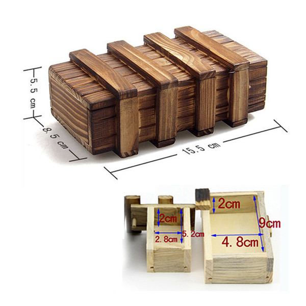 Magic Compartment Wooden Puzzle Box With Secret Drawer Baby Brain Teaser Educational Toys for Children Kids Gift Secret Box