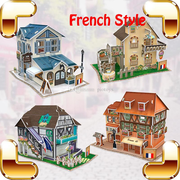 Children Day Gift French Style 3D Puzzles Model Building DIY Assemble Game Kids Child Family Work Education Toys Tool Decoration