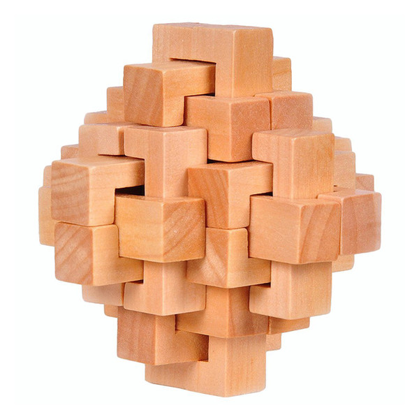 25pcs 3D Wooden Wood Cube Puzzle Brain Teaser Toy Games Child Educational Toy Interlocking Puzzle for Adults / Kids AJILE