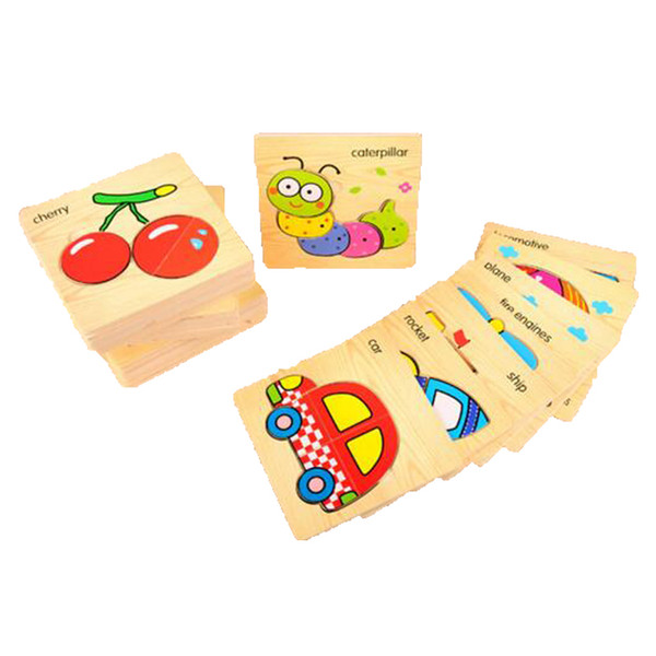 Cute Cartoon Baby Puzzle Wooden Small Piece Kids Toy 3D Wooden Jigsaw Puzzle Educational Toys For Children juguetes educativos