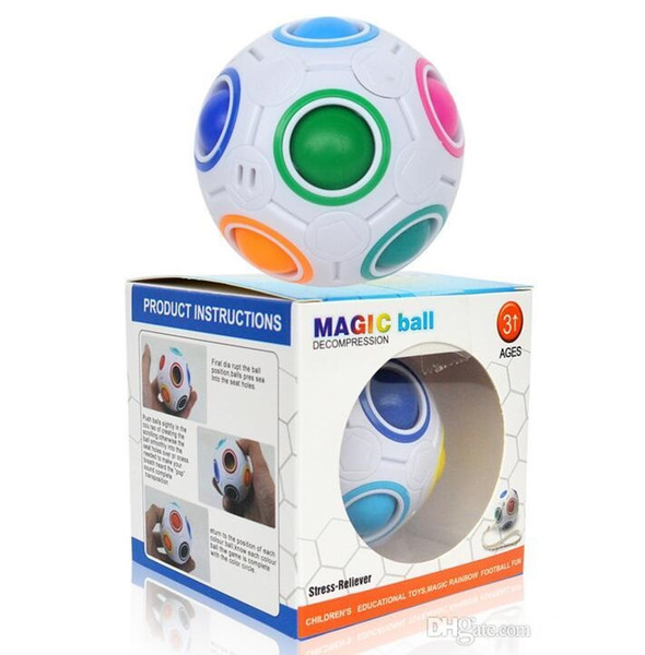 Rainbow Ball Magic Cube Speed Football Fun Creative Spherical Puzzles Kids Educational Learning Toy game for Children Adult Gifts