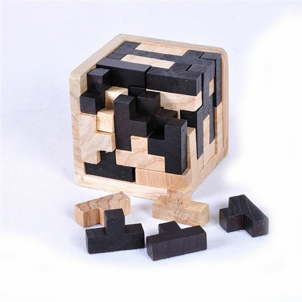 3D Puzzle Luban Interlocking Wooden Toys for Children IQ Brain Teaser Burr IQ Educational Kids Baby Toys Puzzles Brinquedos