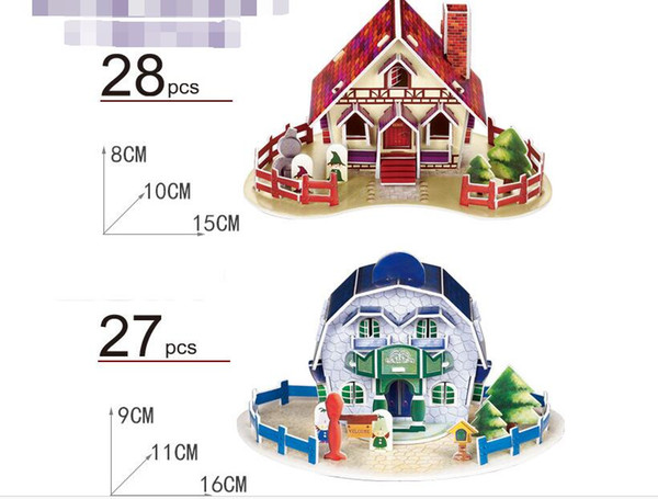 3D DIY Puzzle Jigsaw Baby toy Kid mini house Castle interaction Construction pattern gift For Children Houses Puzzle