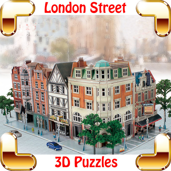 New Arrival Gift Jigscape London Street 3D Puzzle Model Building DIY Streetscape Souvenir Present Assemble Game Toys Decoration