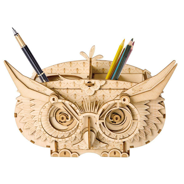 3D Wooden Puzzle Owl Craft Kits Box Brain Teaser Puzzle for Kids Great Pen Container for Adults