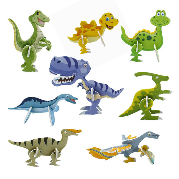 Wholesale 720pcs/lot Mini The Dinosaur Model Paper 3D Puzzles Toys for Children Gift Intelligence Toys