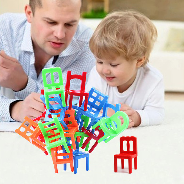 18Pcs/Set Balance Chairs Board Game ChildrenPuzzle Board Game Children Funny Colorful Game toys Kids Educational Balance Toys