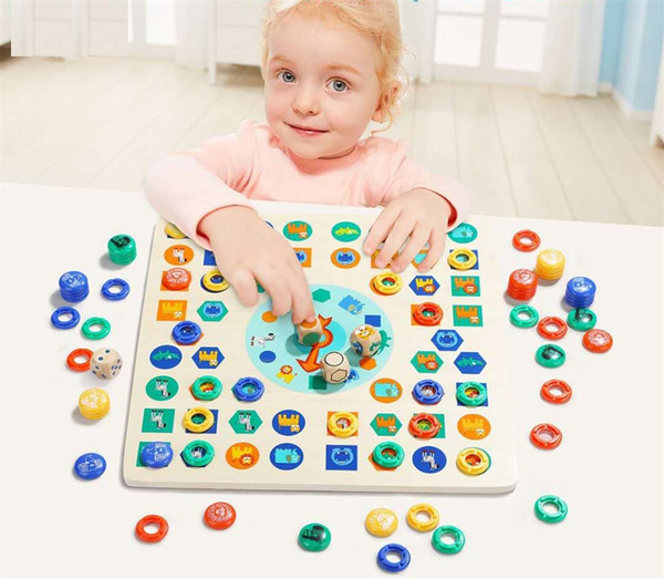 Two sided big size flying chess, children's intelligence toy, primary school dice intelligence game chess, multi-functional chessboard
