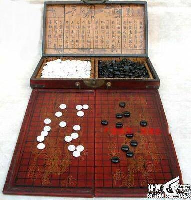 Wholesale cheap Chinese Go Game Set Leather Box Goban Board and Stones