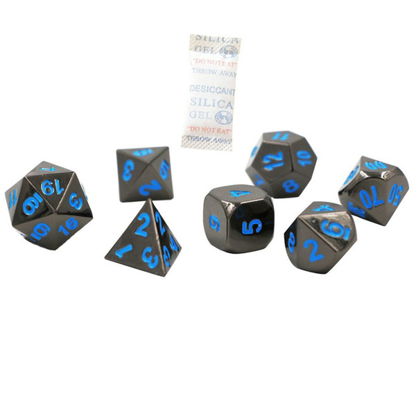 7PCS Metal Dice Polyhedral Dice D20 D12 D10 D8 D6 D4 for Dungeons and Dragons , Role Playing Game Dice
