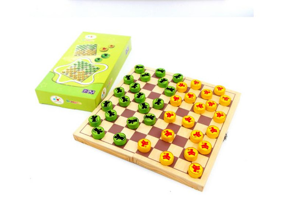 High quality wooden toys international checkers puzzle children's table casual puzzle table games adult baby parent-child game toys free DHL